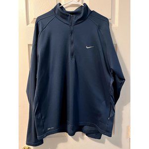 Nike Dri-Fit 1/2 Zip Navy Blue Men's XXL Jacket